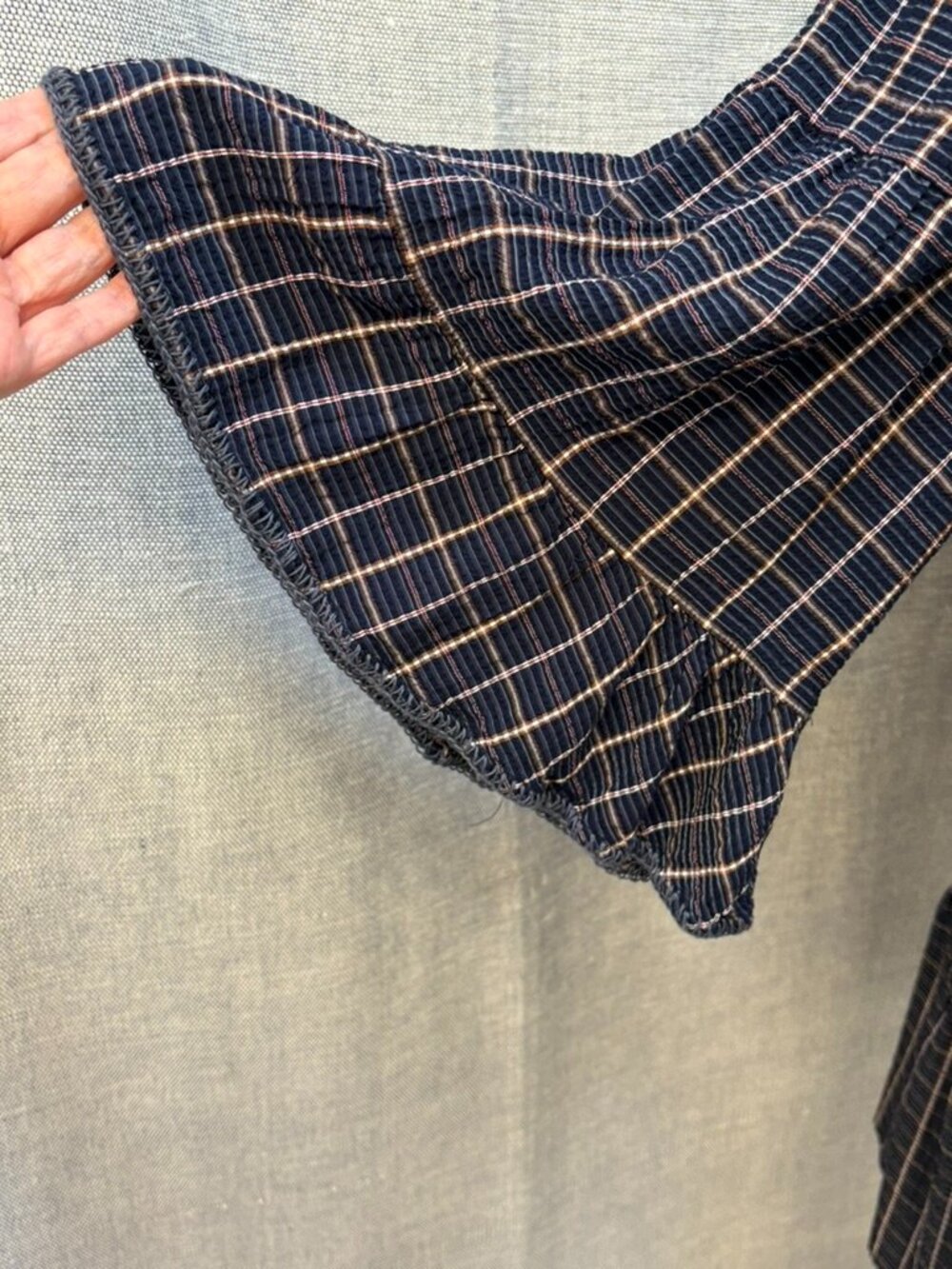 Johnny Was Emiko Easy Tiered Dress, Navy Plaid XL - Picture 10 of 16